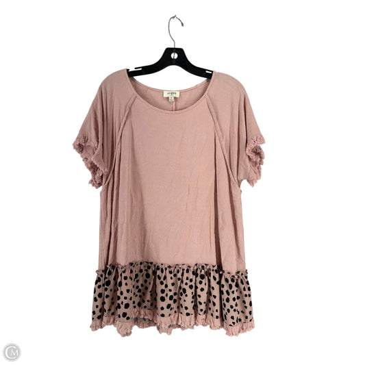 Top Short Sleeve By Umgee In Pink, Size: M