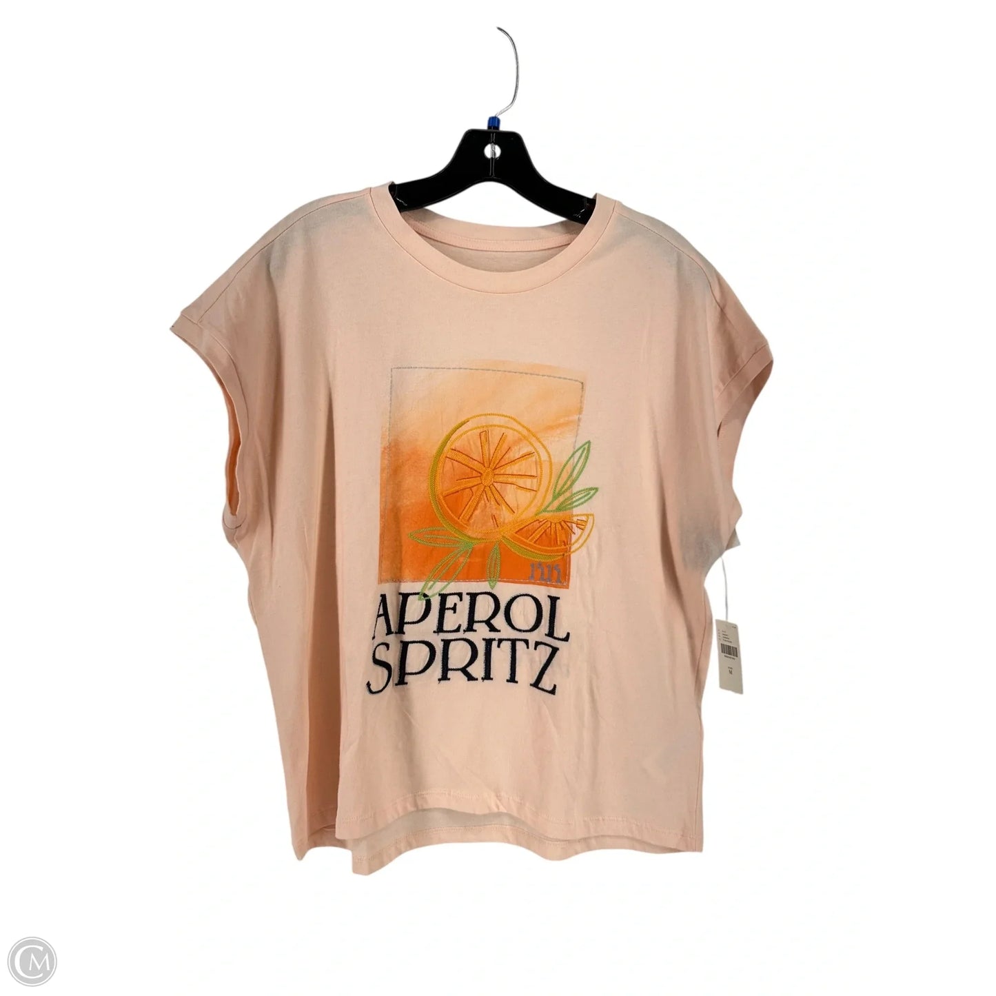 Top Short Sleeve By Anthropologie In Orange, Size: M