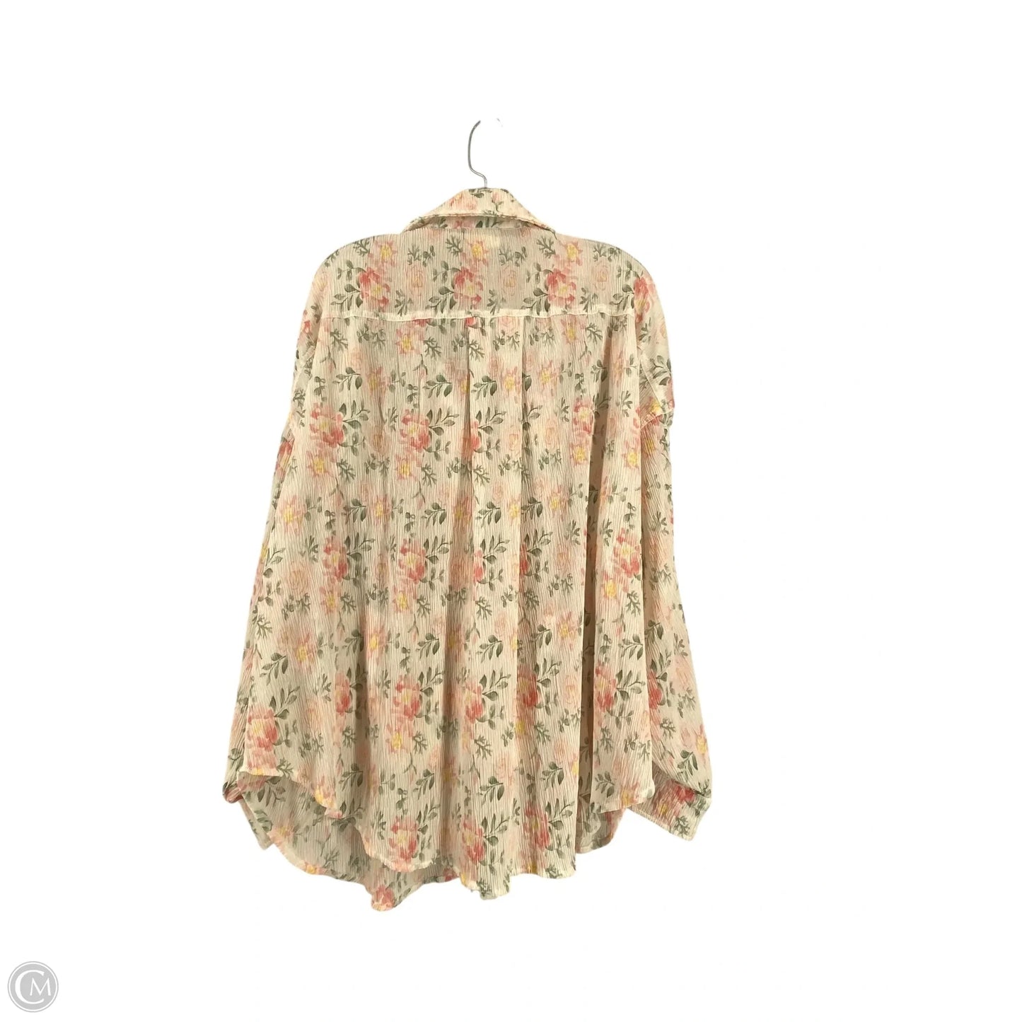 Top Long Sleeve By Bibi In Floral Print, Size: L