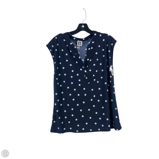 Top Short Sleeve By Anne Klein In Blue, Size: M