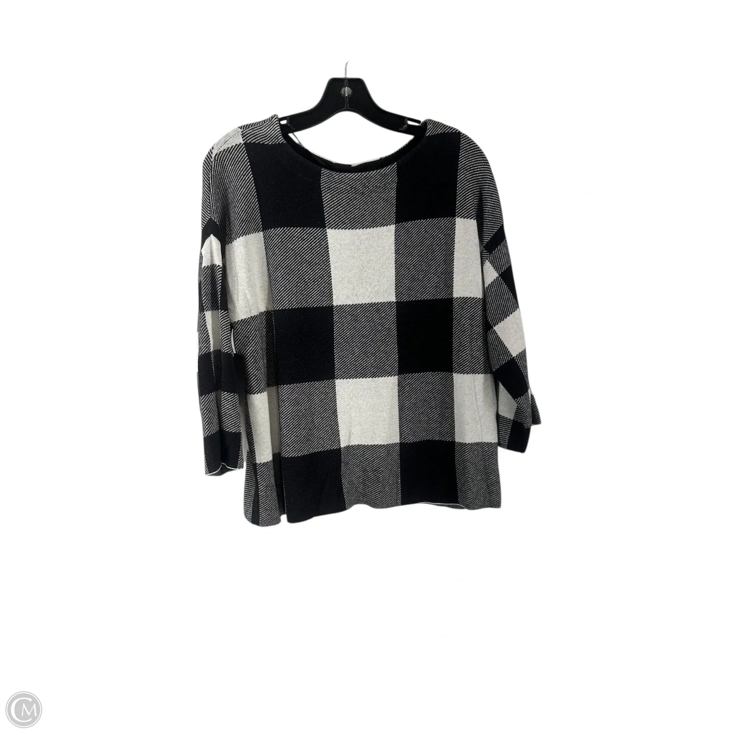 Top Long Sleeve By Worthington In Black & White, Size: L