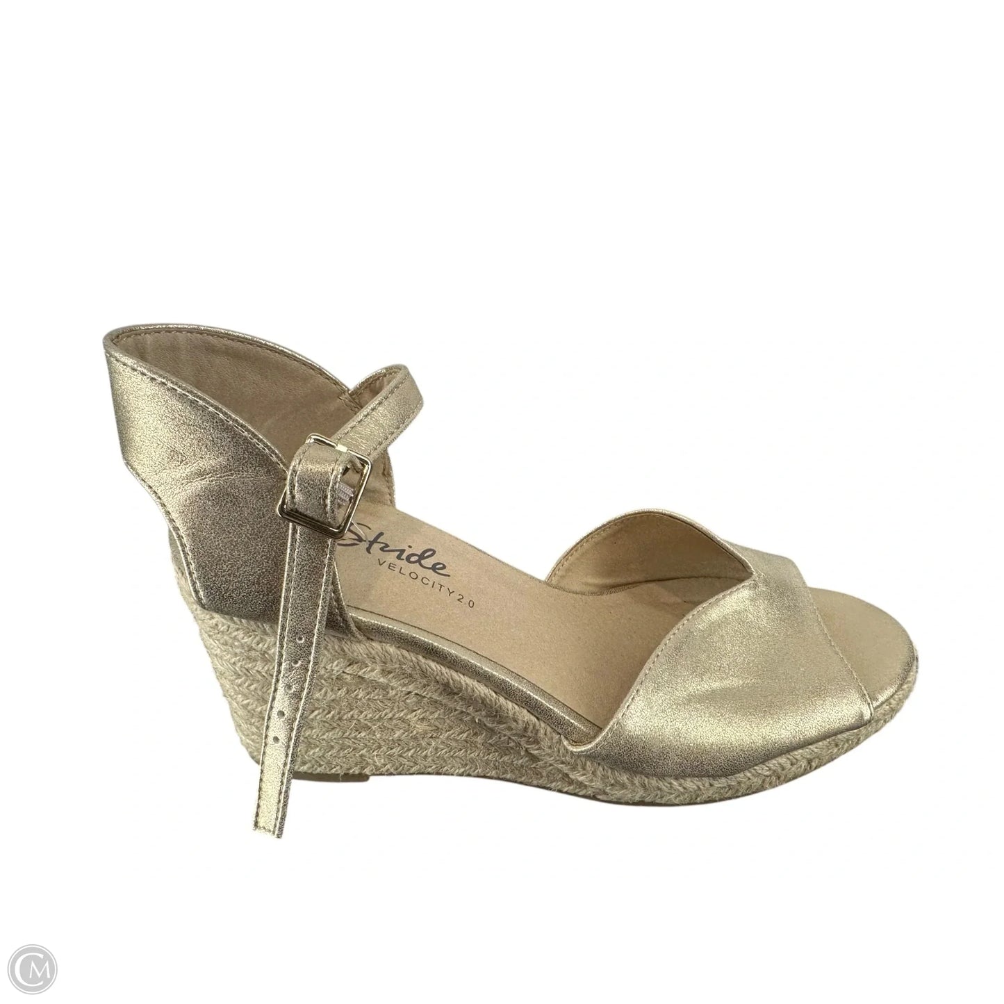Sandals Heels Block By Life Stride In Gold, Size: 9