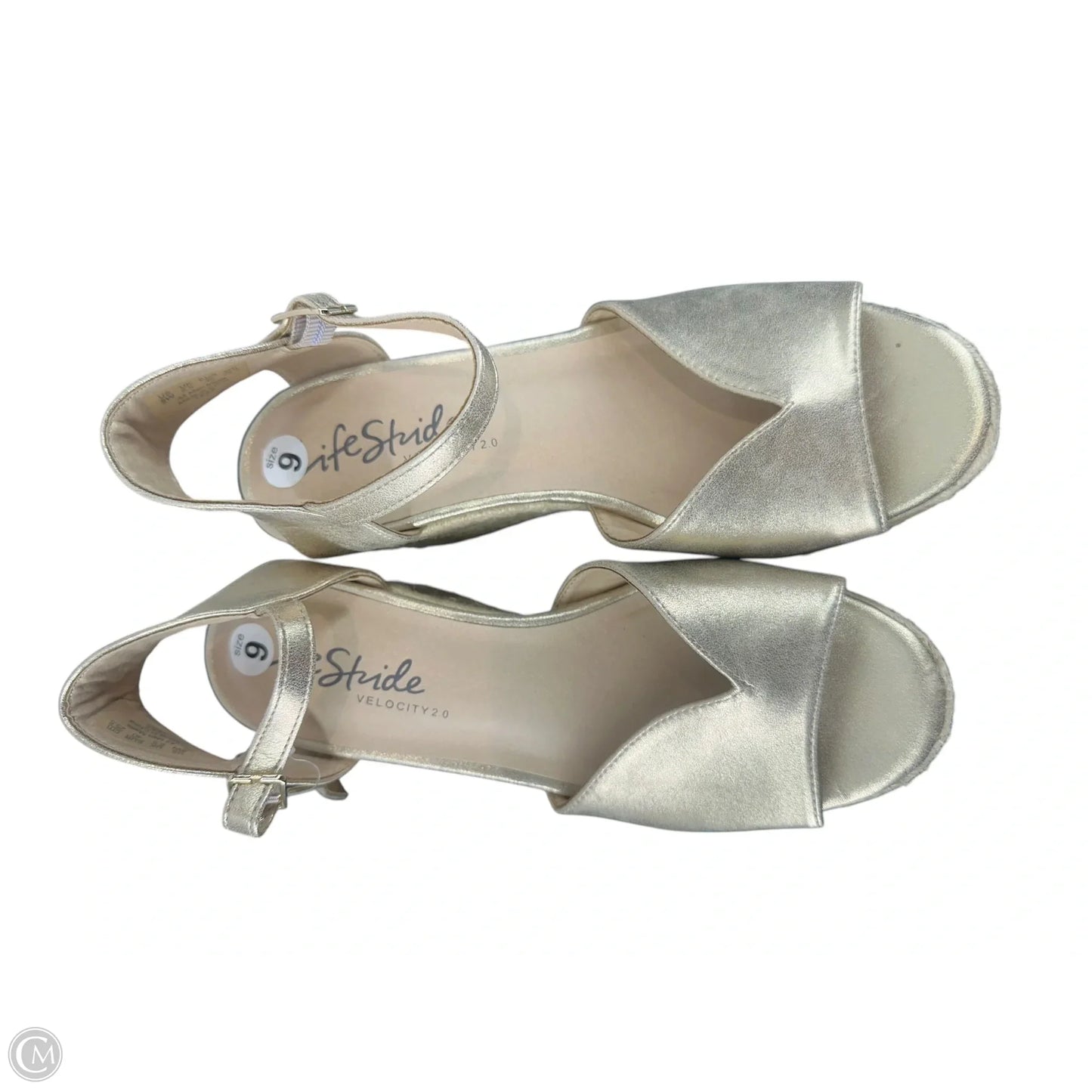Sandals Heels Block By Life Stride In Gold, Size: 9
