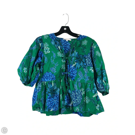 Top Short Sleeve By Olivaceous In Blue & Green, Size: M