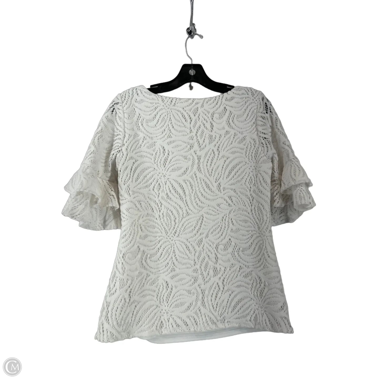 Top Short Sleeve Designer By Lilly Pulitzer In White, Size: M