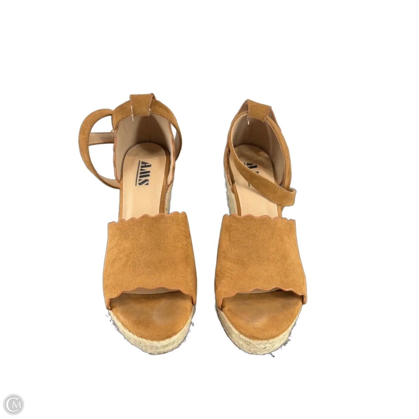 Sandals Heels Wedge By Clothes Mentor In Tan, Size: 6.5