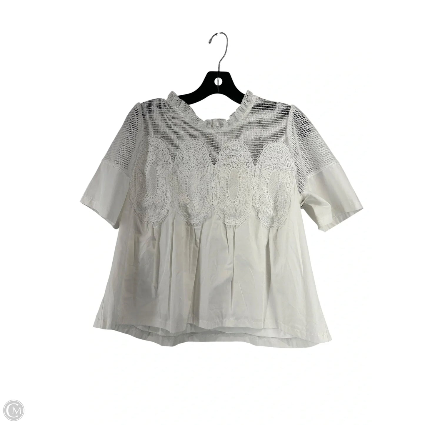 Top Short Sleeve By Clothes Mentor In White, Size: M