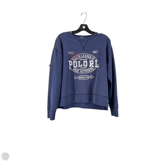 Sweatshirt Crewneck By Polo Ralph Lauren In Navy, Size: M