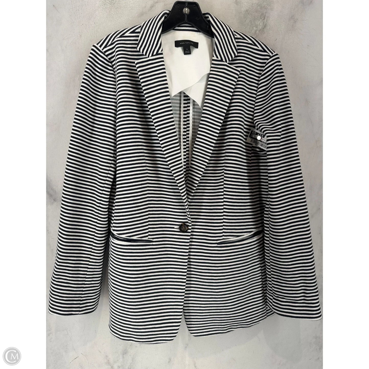 Blazer By Ann Taylor In Striped Pattern, Size: 10