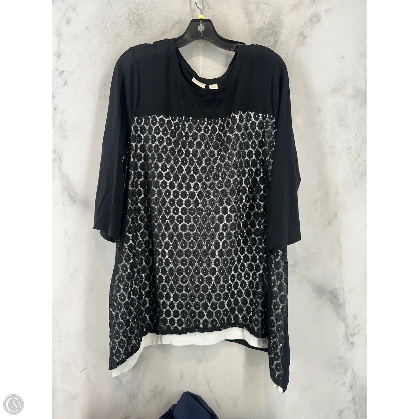Top Long Sleeve By Chicos In Black, Size: 30