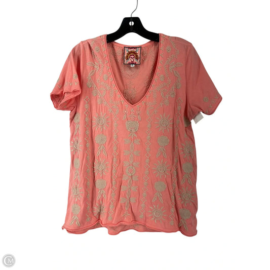 Top Short Sleeve By Johnny Was In Coral, Size: M