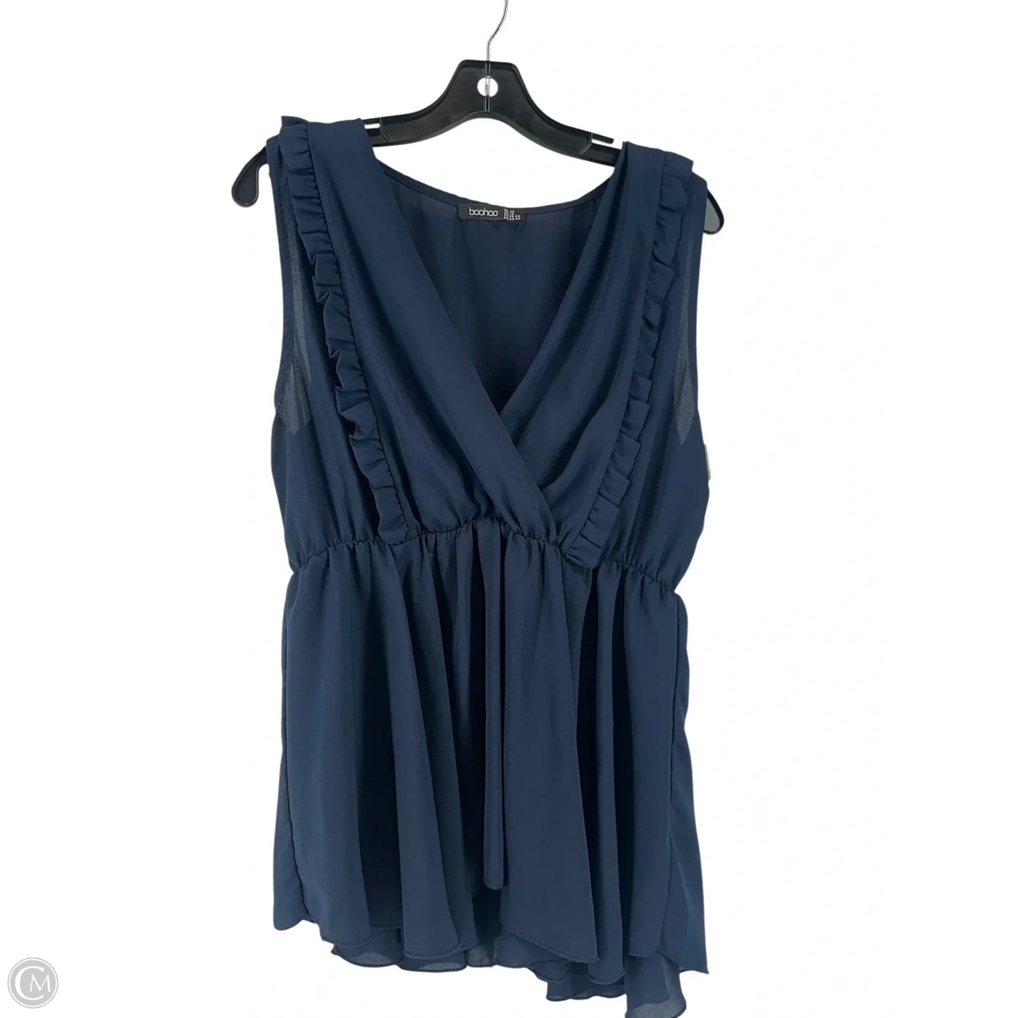 Top Sleeveless By Boohoo Boutique In Navy, Size: 18