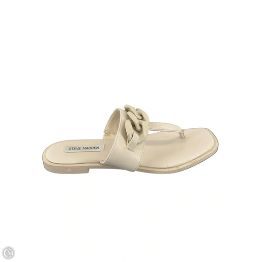 Sandals Flip Flops By Steve Madden In Cream, Size: 8