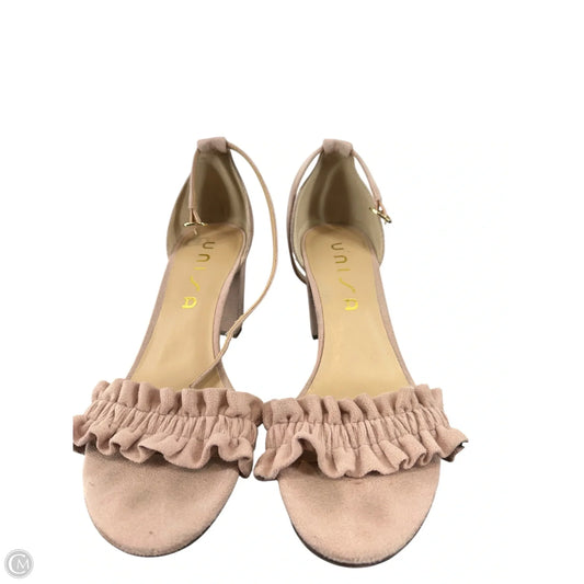 Sandals Heels Block By Unisa In Pink, Size: 8