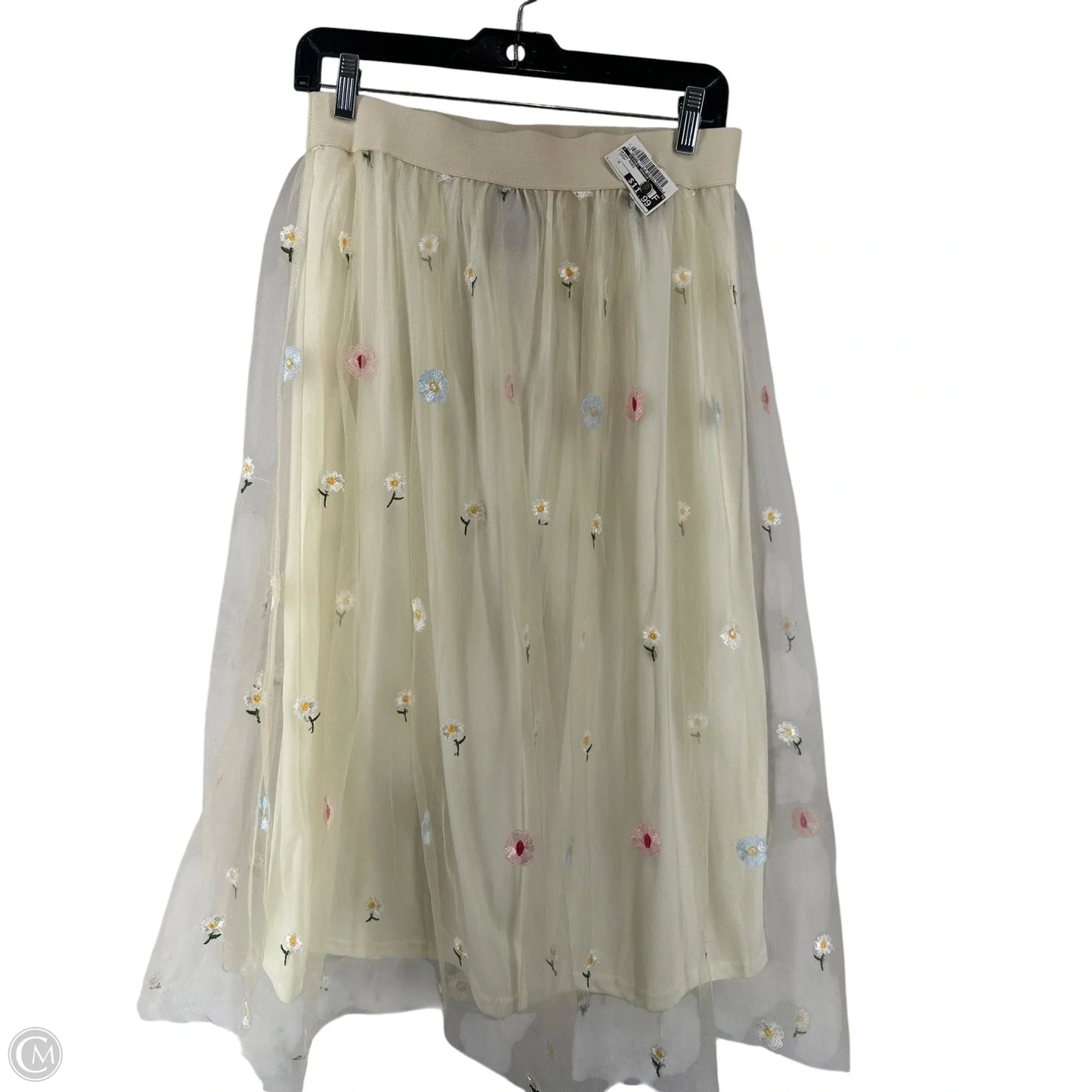 Skirt Midi By Clothes Mentor In Cream, Size: M