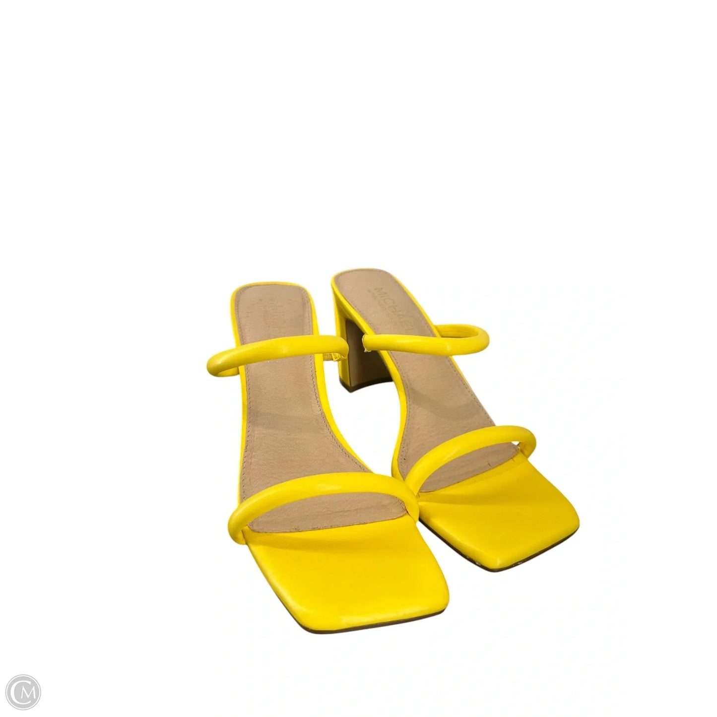 Sandals Heels Block By Michael Shannon In Yellow, Size: 8
