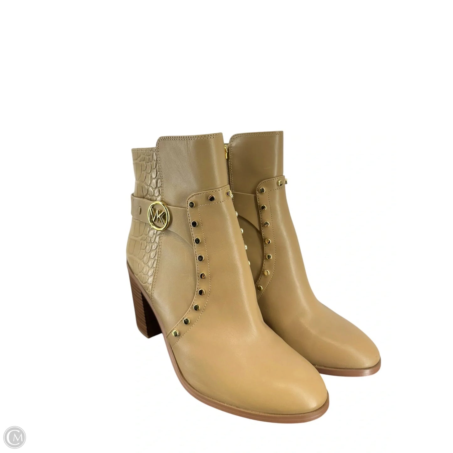 Boots Ankle Heels By Michael By Michael Kors In Beige, Size: 8