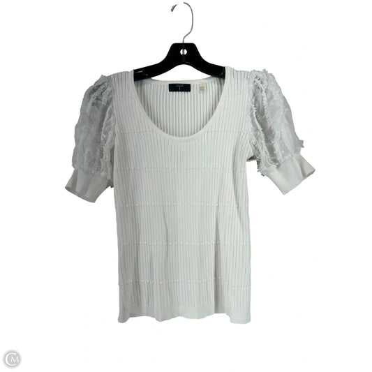 Top Short Sleeve By T Tahari In White, Size: Xsp