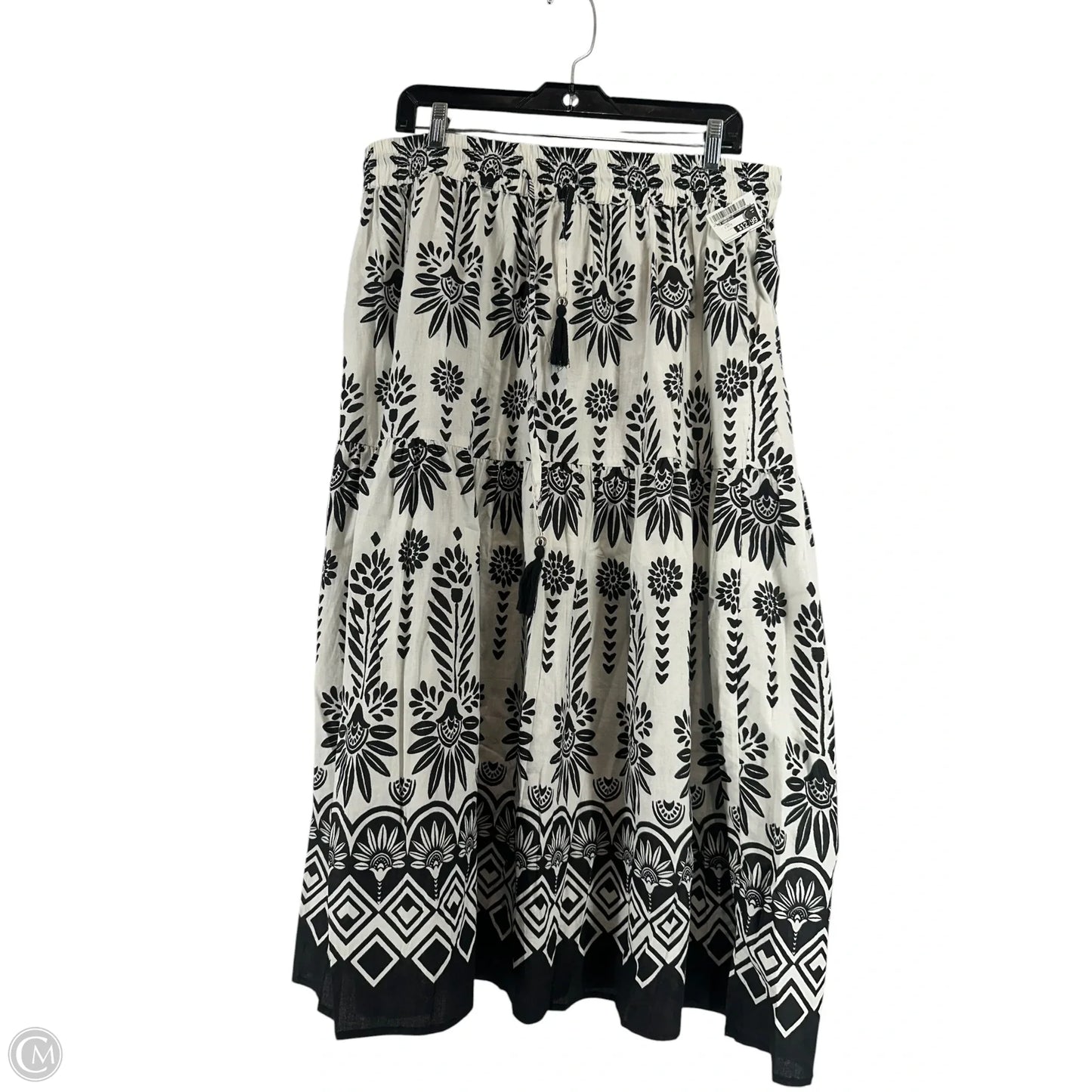 Skirt Maxi By Mlle Gabrielle In Black & White, Size: Xl