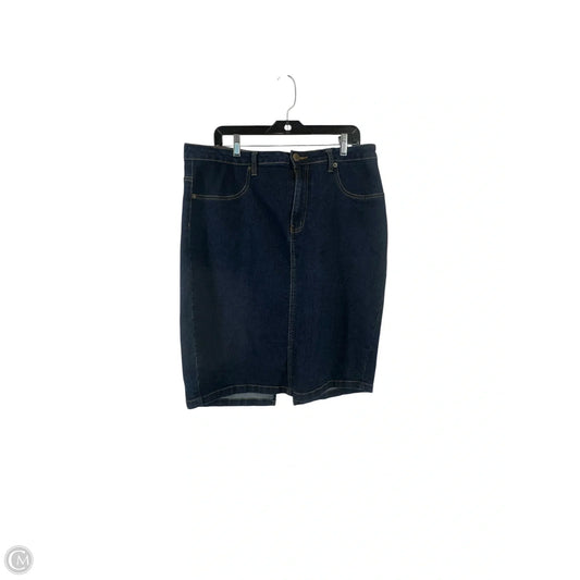 Skirt Midi By Clothes Mentor In Blue Denim, Size: 18