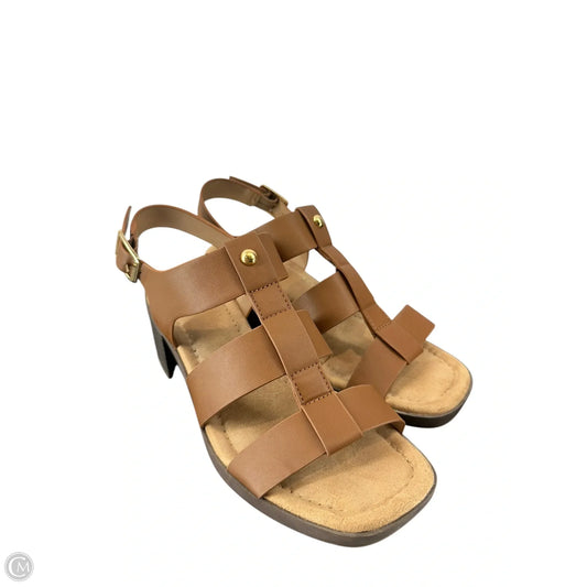 Sandals Heels Wedge By Maurices In Tan, Size: 9
