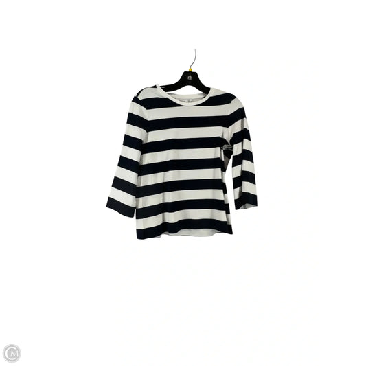 Top 3/4 Sleeve By Chicos In Striped Pattern, Size: Xs