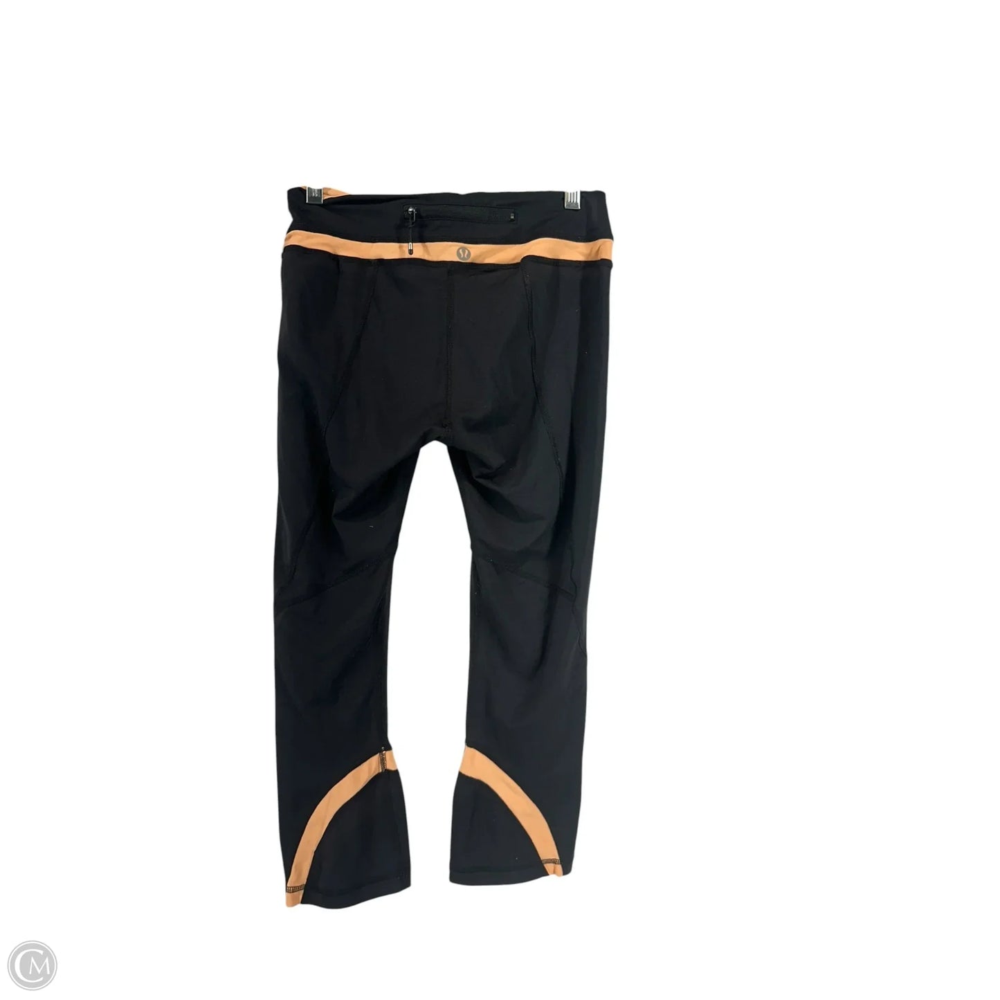 Athletic Leggings By Lululemon In Black & Orange, Size: 4