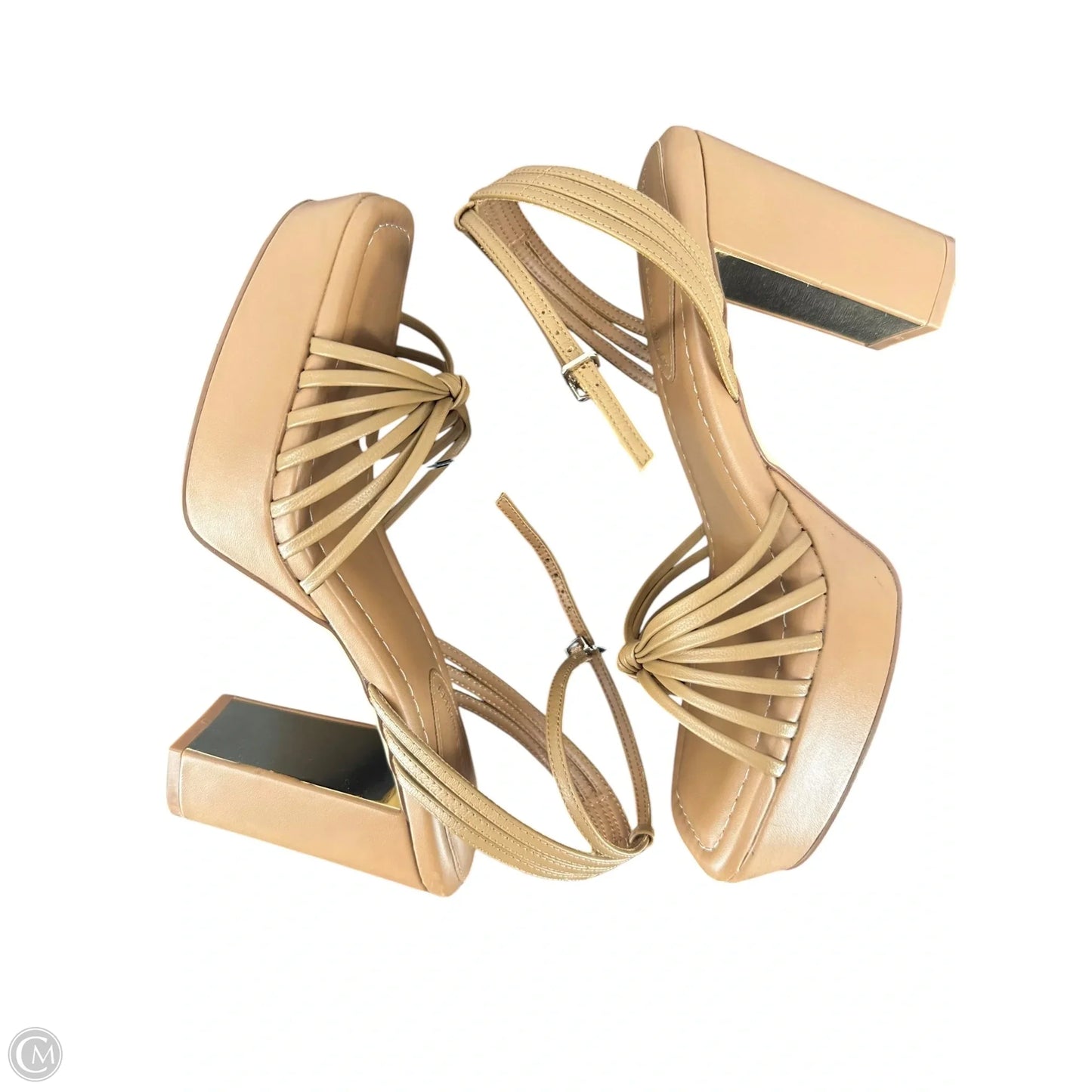 Sandals Heels Block By White House Black Market In Tan, Size: 8