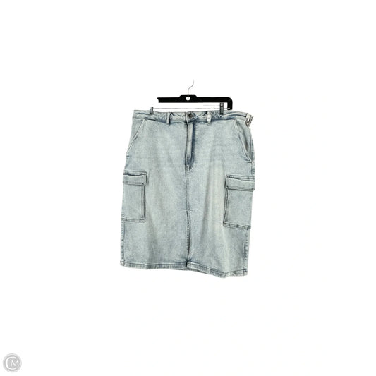 Skirt Midi By Risen In Blue Denim, Size: 3x