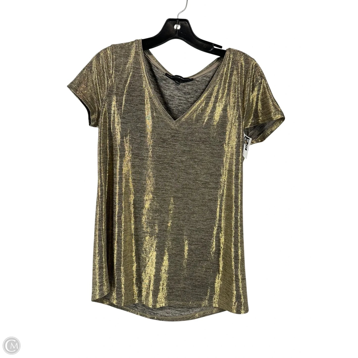 Top Short Sleeve By White House Black Market In Gold, Size: S
