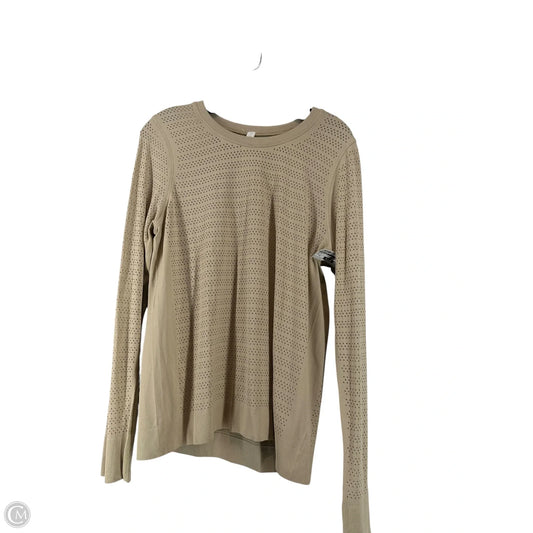 Athletic Top Long Sleeve Collar By Lululemon In Beige, Size: 10