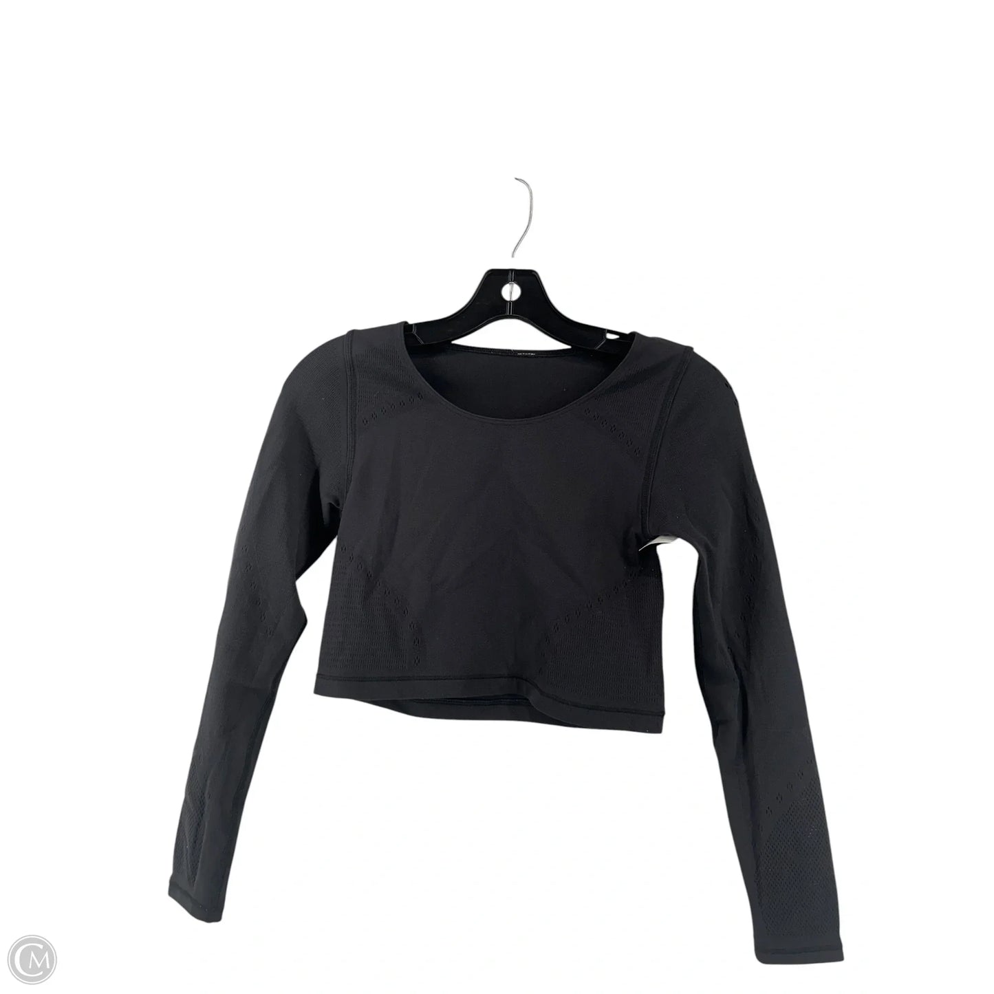 Athletic Top Long Sleeve Collar By Lululemon In Black, Size: S