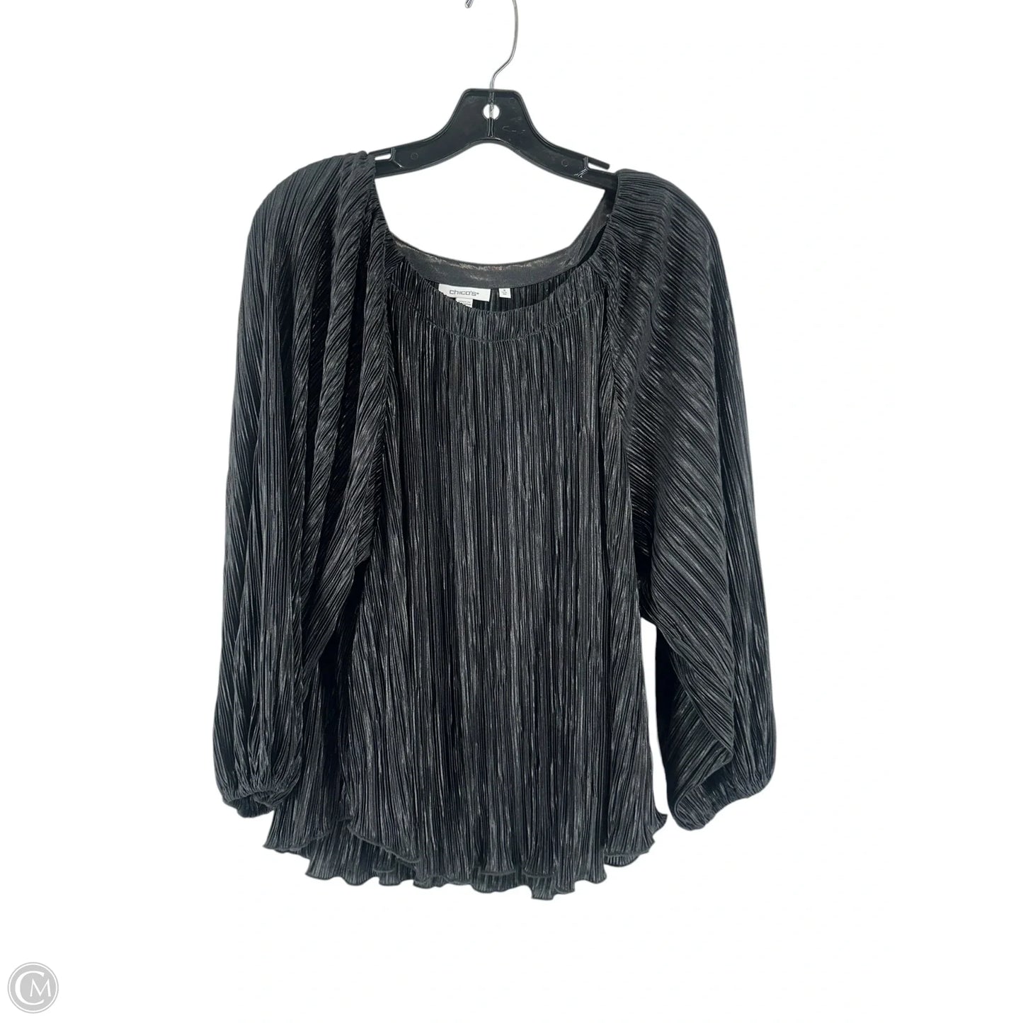 Top 3/4 Sleeve By Chicos In Black, Size: Xl