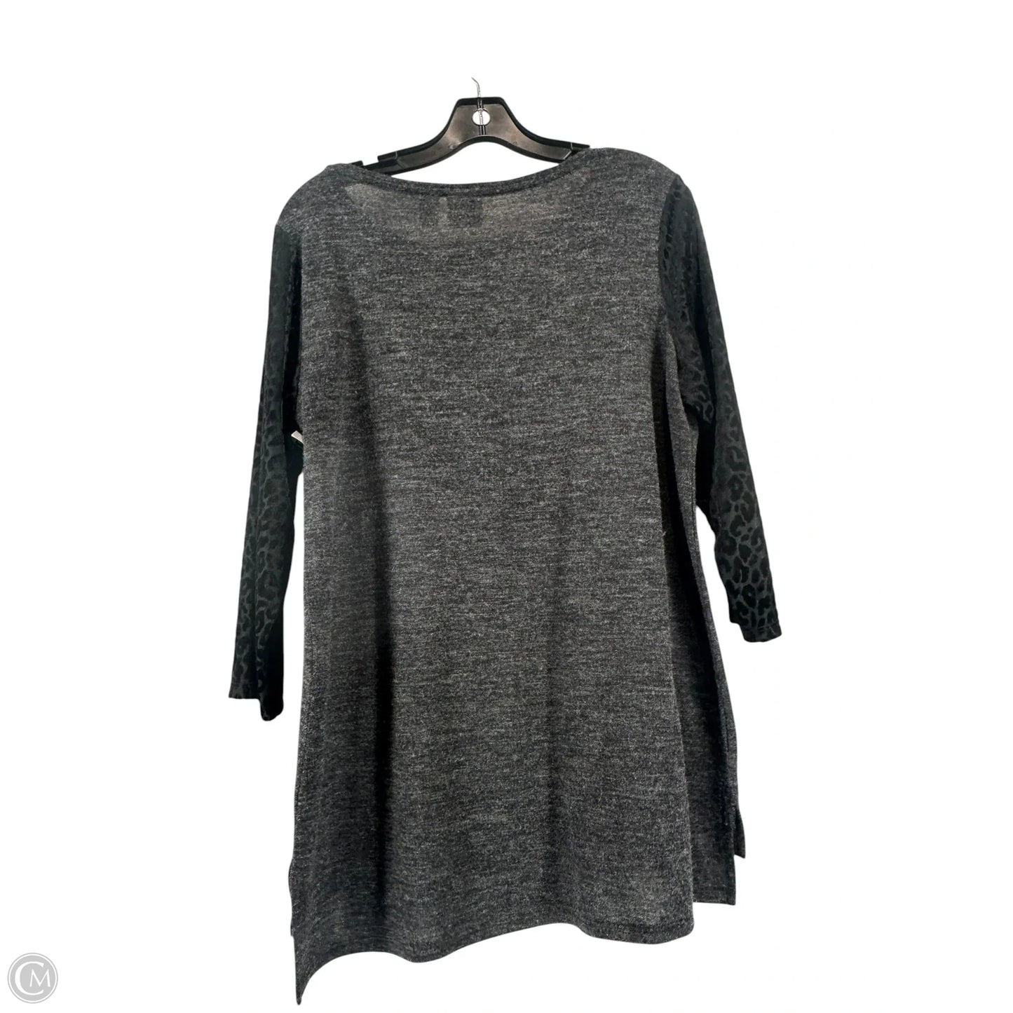 Top 3/4 Sleeve By Chicos In Grey, Size: 2