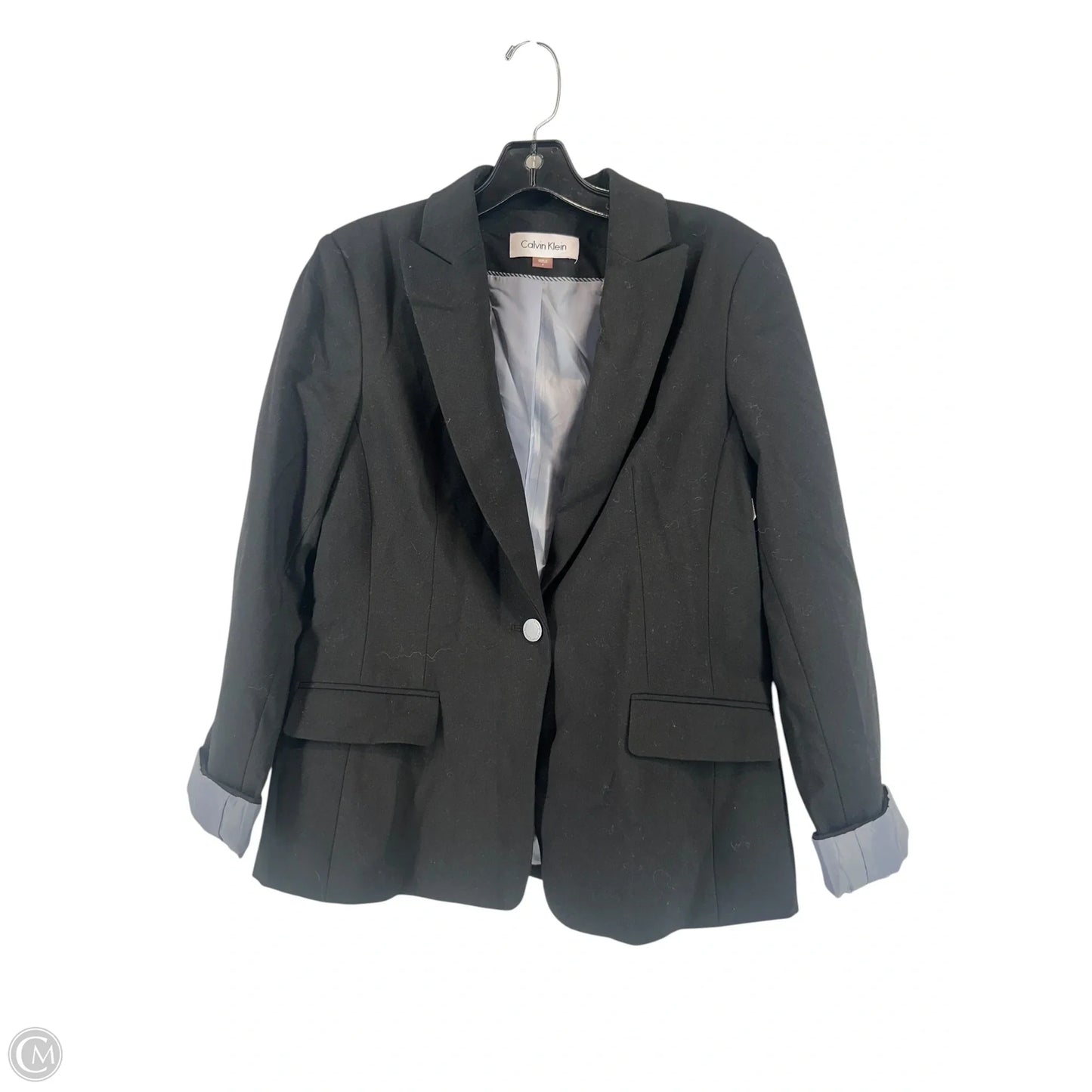 Blouse 3/4 Sleeve By Calvin Klein In Black, Size: 6