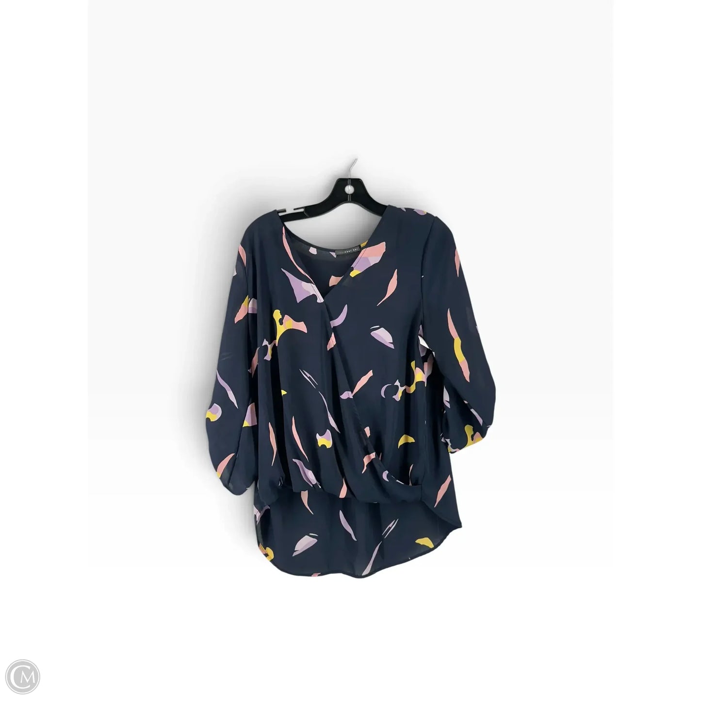 Top 3/4 Sleeve By West Kei In Navy, Size: L