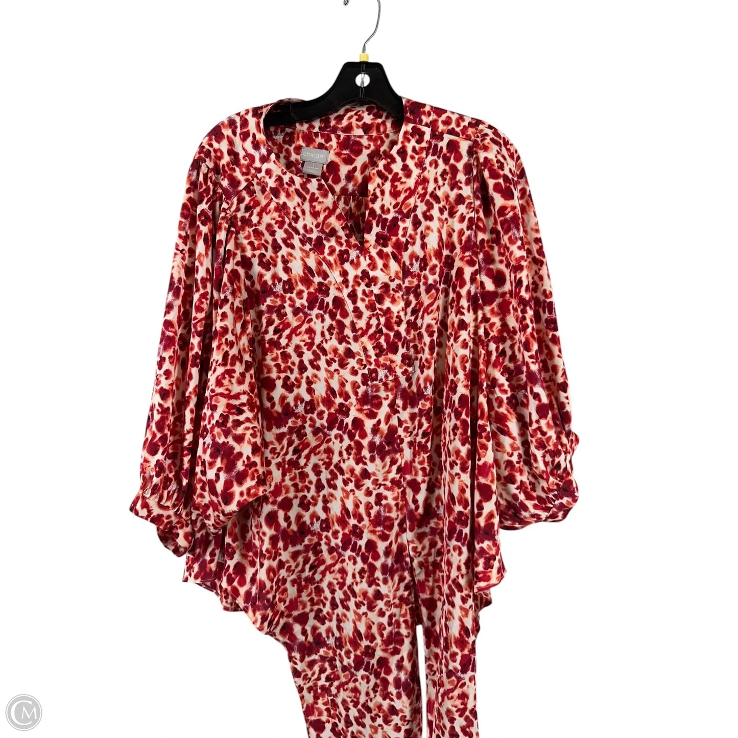 Top 3/4 Sleeve By Chicos In Red, Size: S