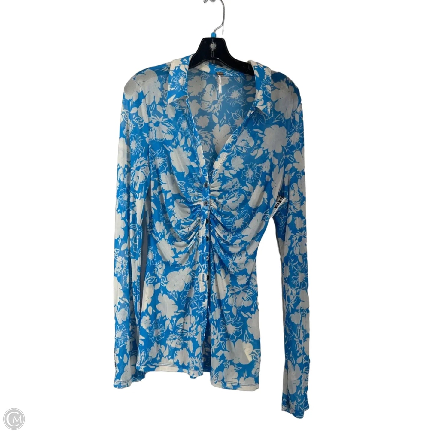 Top Long Sleeve By Free People In Blue, Size: L