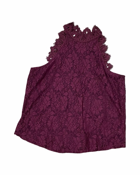 Top Sleeveless By Maurices In Maroon, Size:L