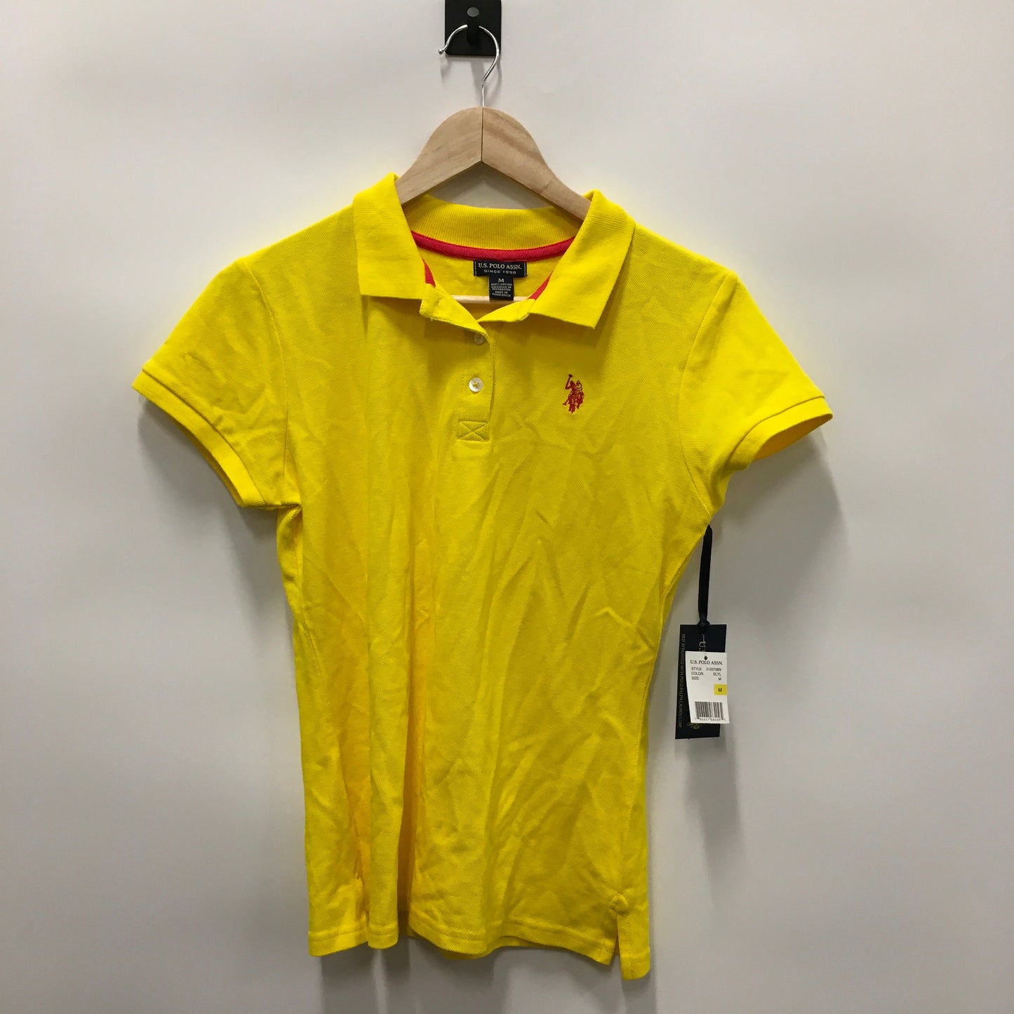 Yellow Top Short Sleeve Basic Us Polo Assoc, Size M