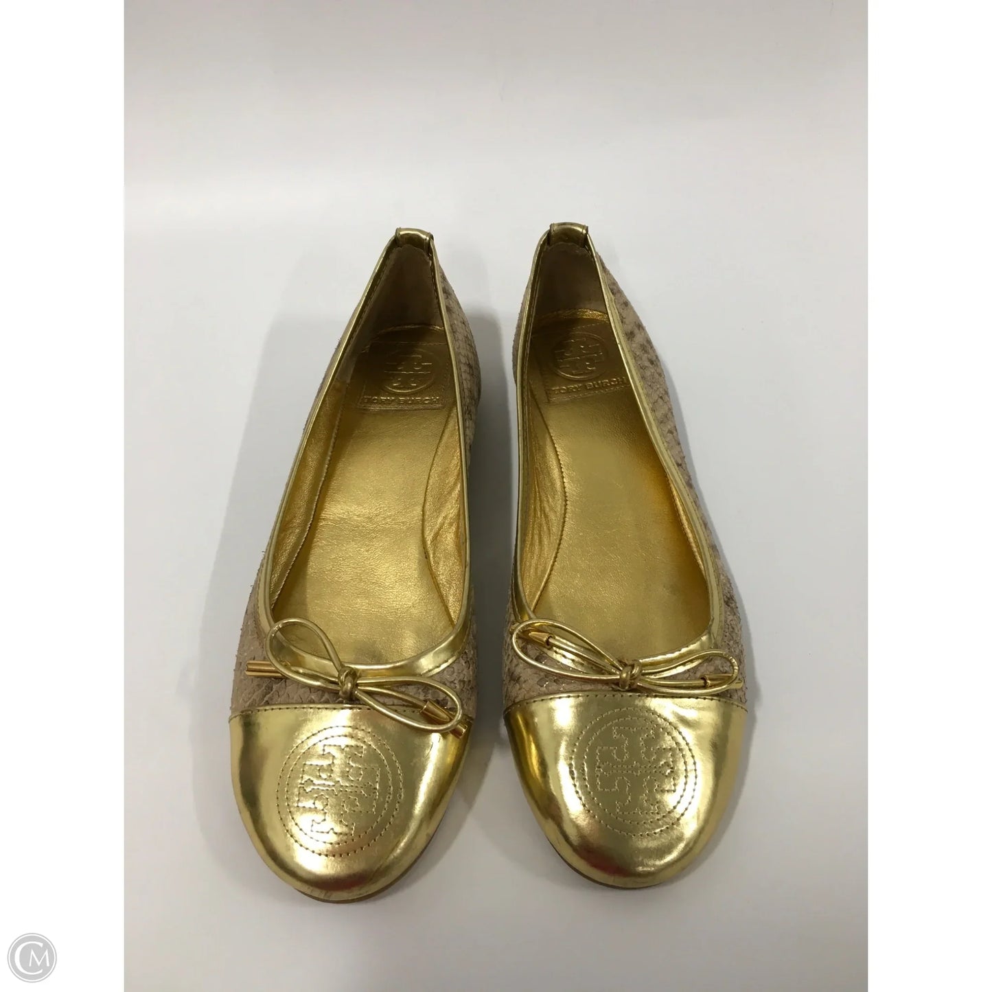Shoes Designer By Tory Burch In Gold, Size: 7
