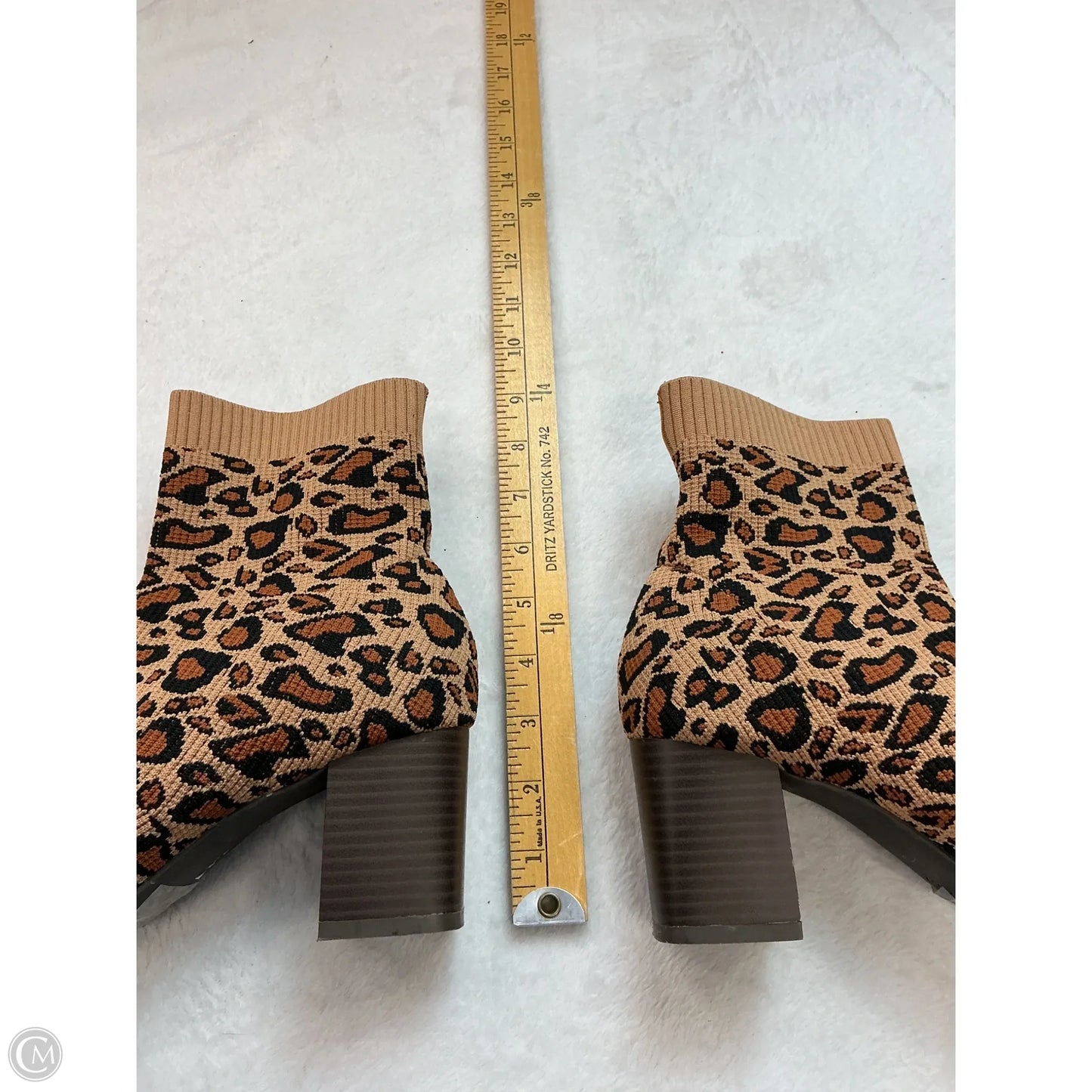 Boots Ankle Heels By Clothes Mentor In Animal Print, Size: 8