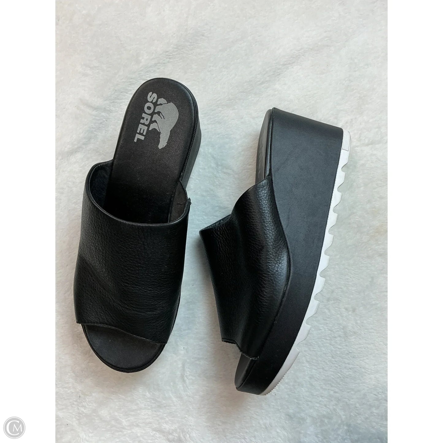Sandals Heels Wedge By Sorel In Black, Size: 9.5