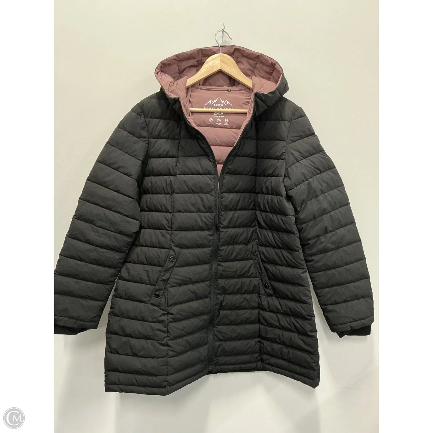 Coat Puffer & Quilted By Hfx In Black, Size: Xl
