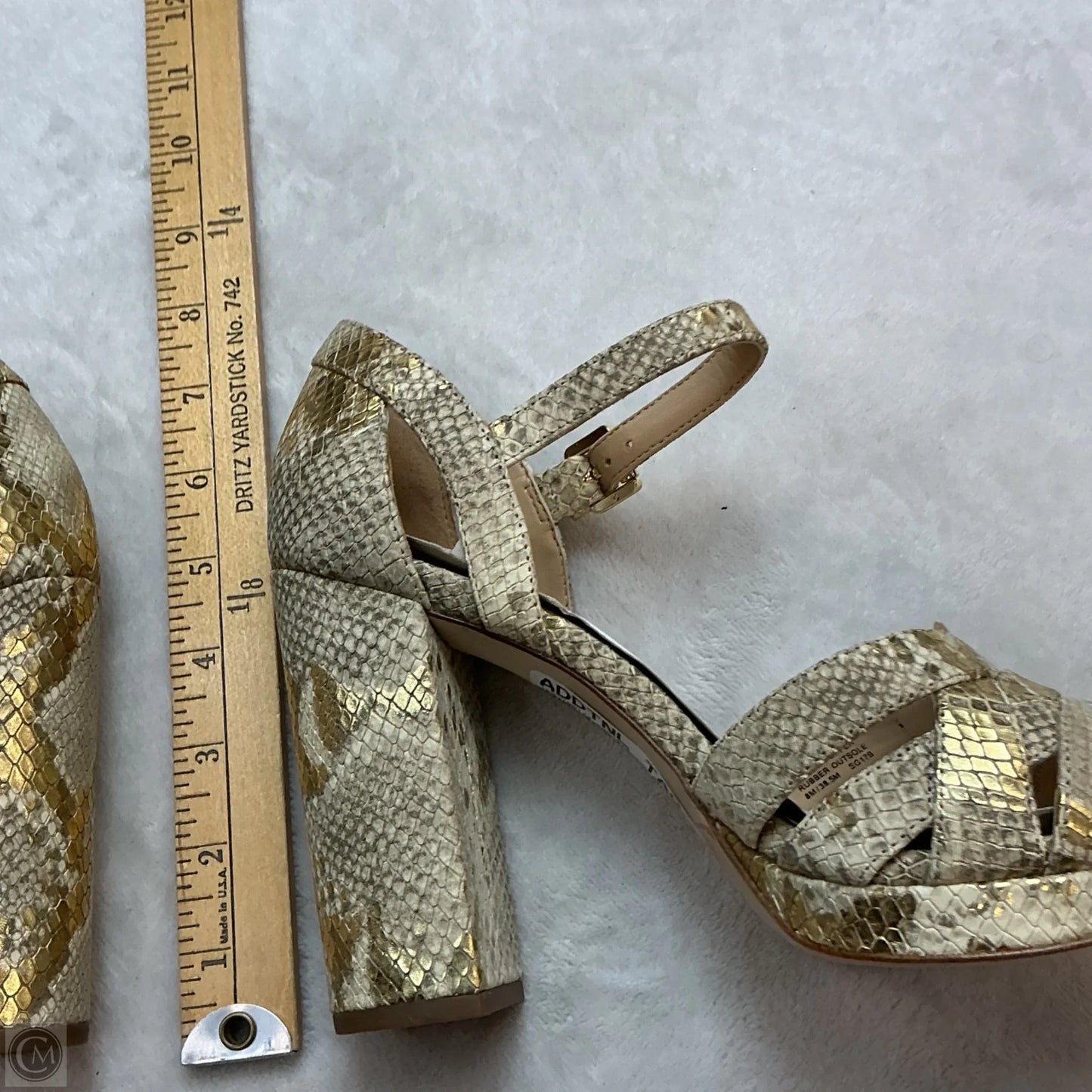 Sandals Heels Block By Michael By Michael Kors In Gold, Size: 8