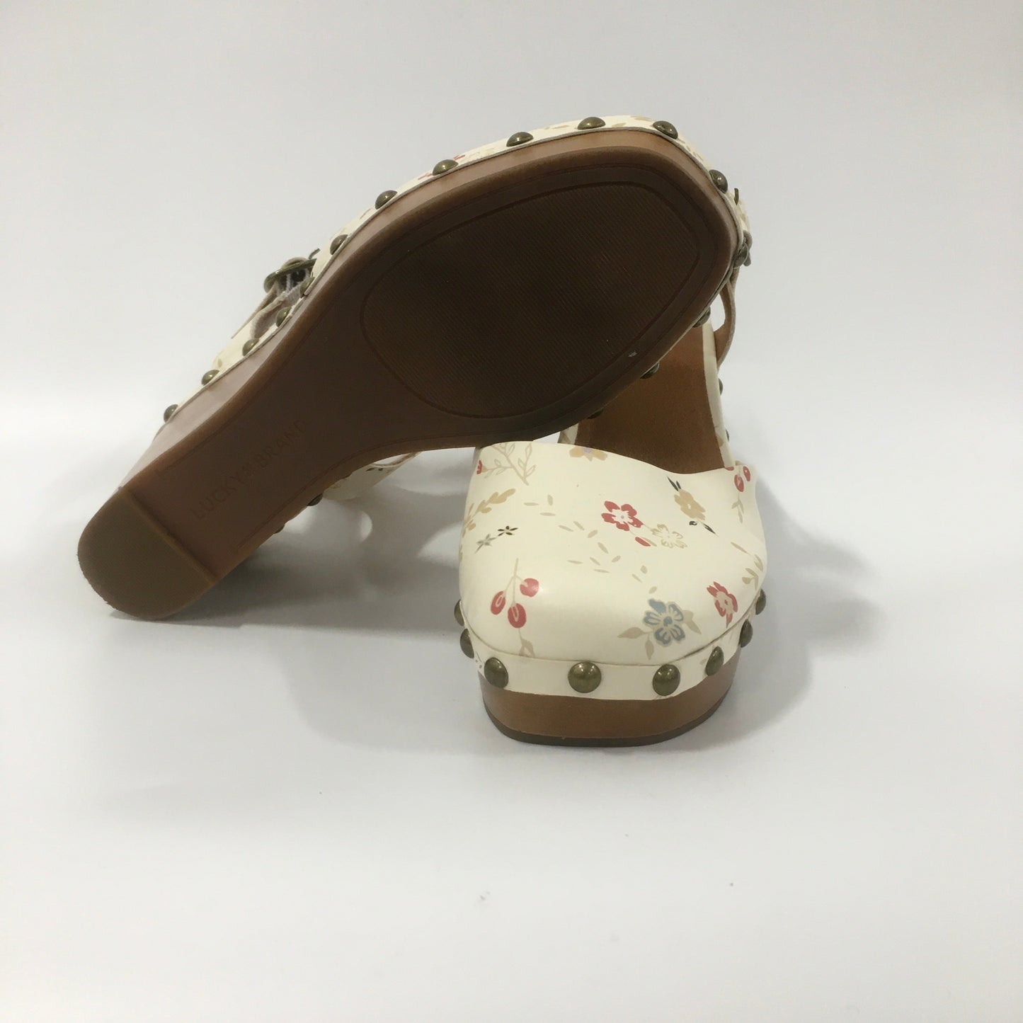 White Shoes Heels Wedge Lucky Brand, Size 6