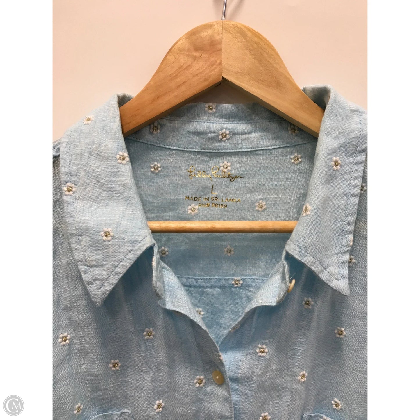 Top Long Sleeve Designer By Lilly Pulitzer In Blue, Size: L