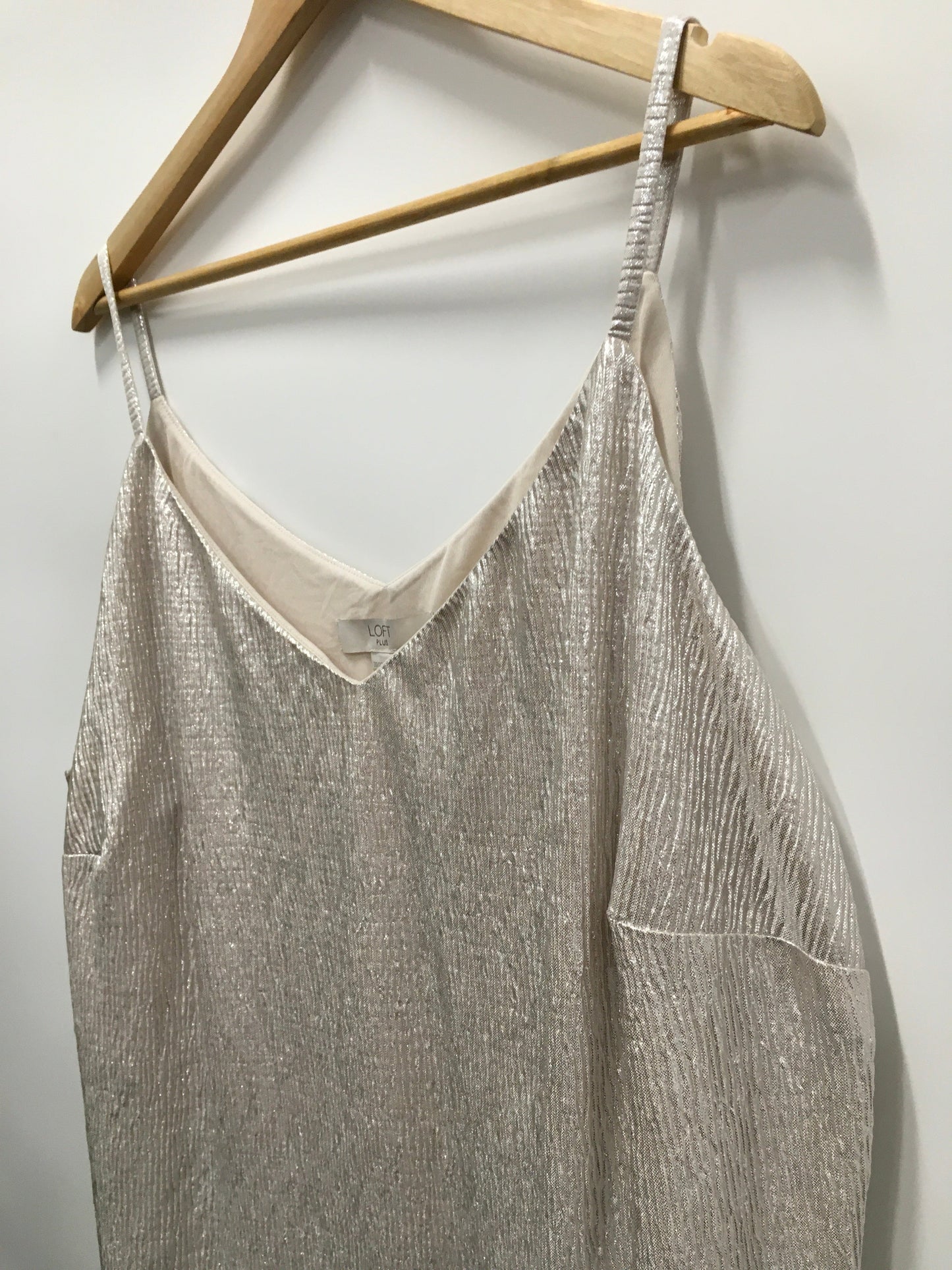 Silver Top Sleeveless Loft, Size 20