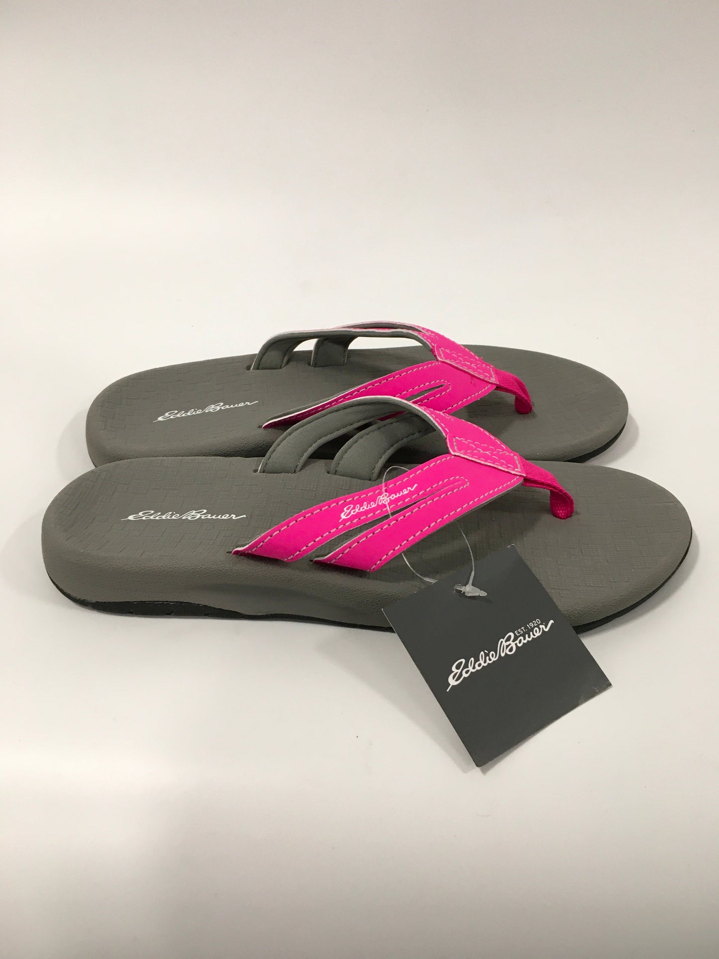 Grey & Pink Sandals Flip Flops Eddie Bauer, Size 7