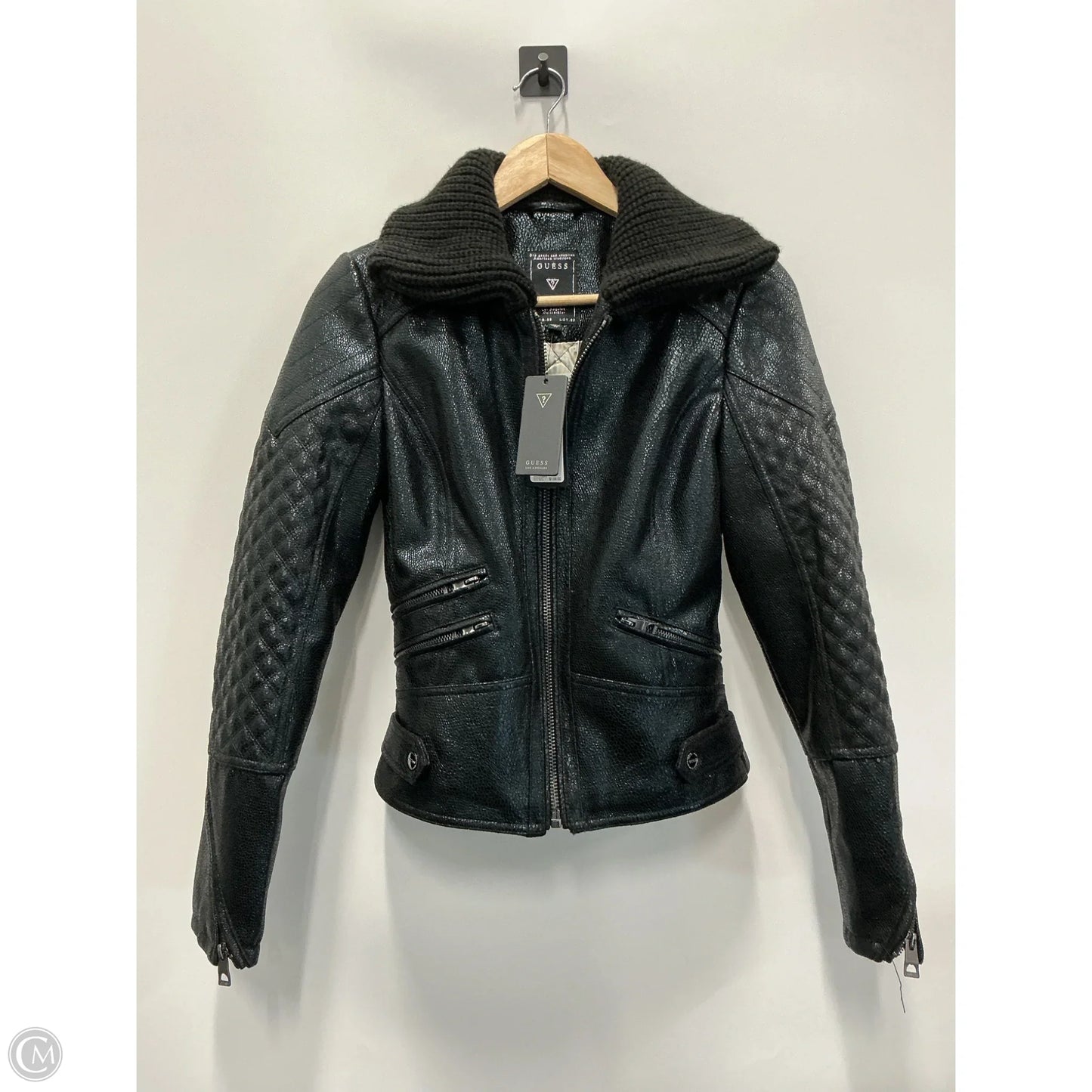 Jacket Moto By Guess In Black, Size: Xs
